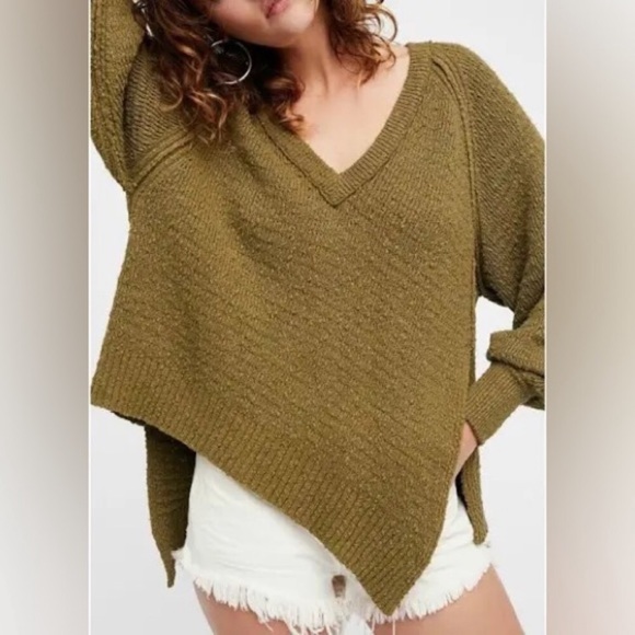 Free People Moss West Coast V-neck Sweater - Picture 2 of 11